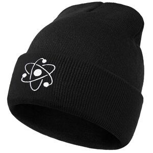 2813 Funny Alien Beanie Hat with Big Eyes - Cuffed Cool Graphic Beanies